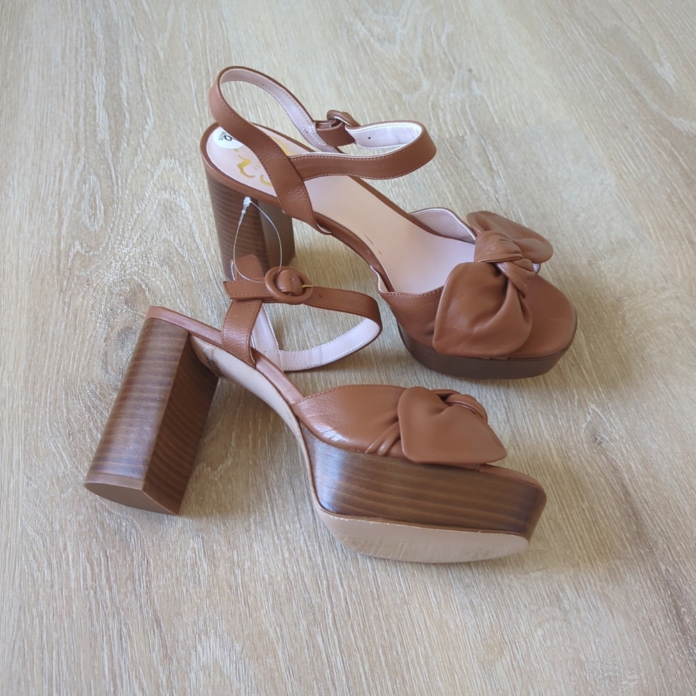 Ted Baker London Hemylia platform Sandal Bow heels Brown 9 New